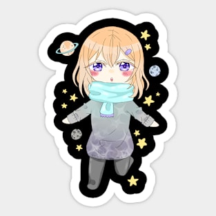 Manga space girl Sticker